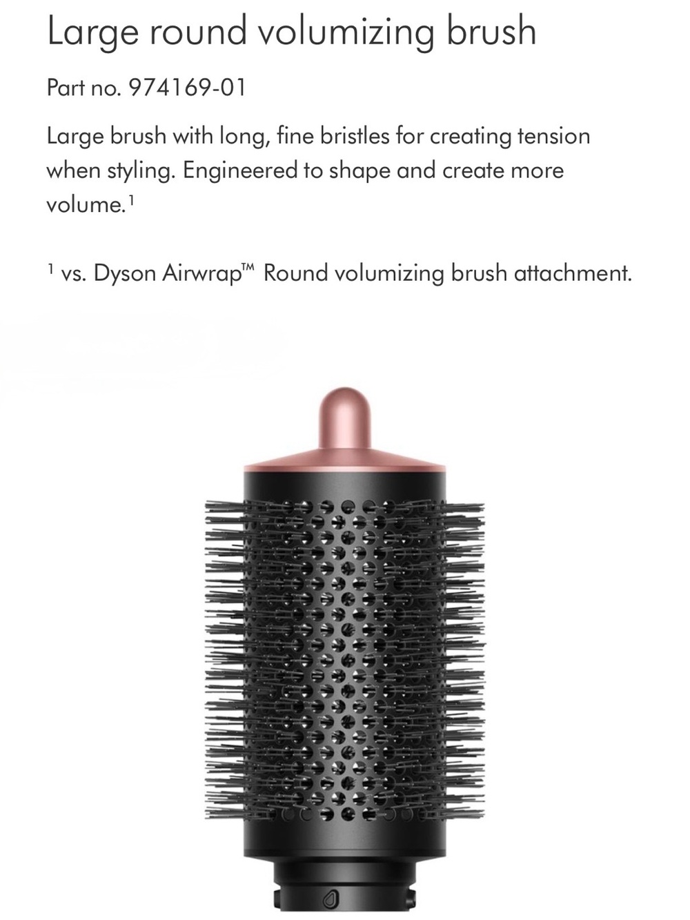 Dyson Large Round Styling Brush Attachment in Copper and Black